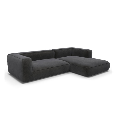 Premium Interiors - Rechthoekige hoekbank SOFIA - kruisweefsel grijs 282cm