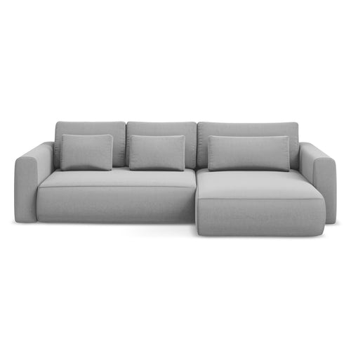 LaMiaSofa hoekbank rechts Perugia - velours - grijs - 278x149x82