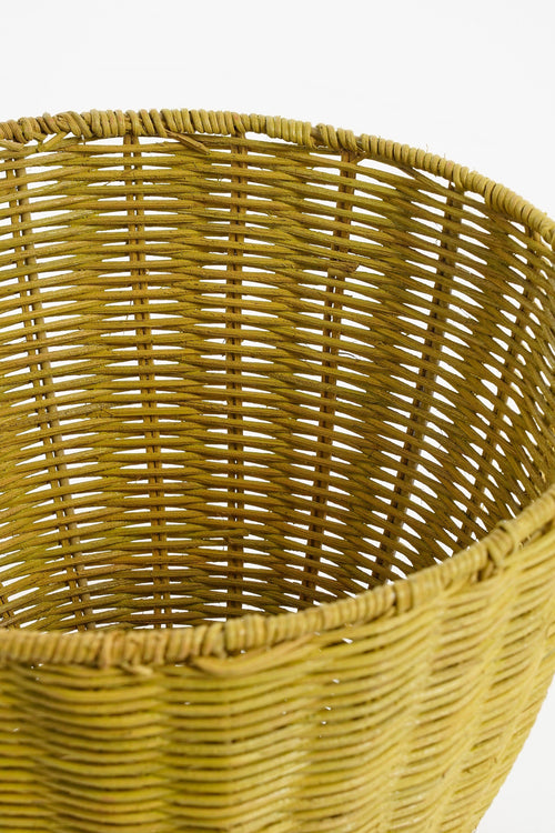 Mica Decorations  Opbergmand met Deksel - Set van 2 - H48 x Ø30 cm - Rotan - Geel - vtwonen shop