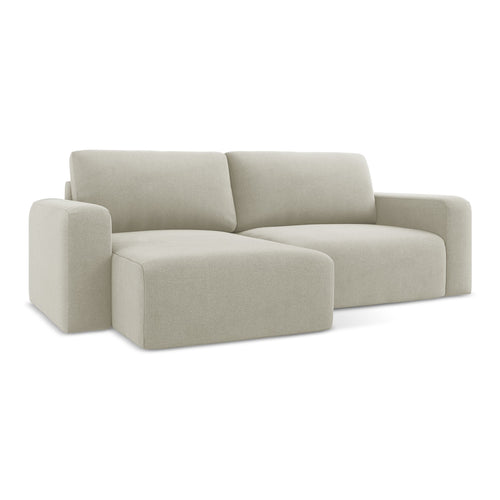 LaMiaSofa hoekbank links Ostia - textuurstof - lichtbeige - 244x149x79
