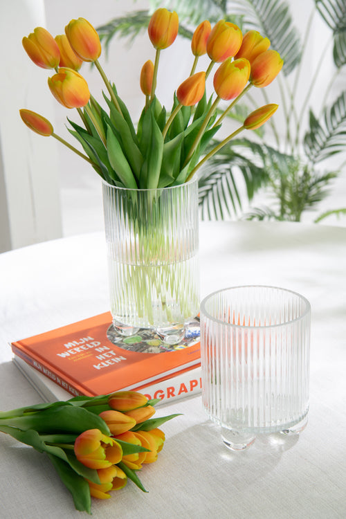 J-Line windlicht Clara - glas - transparant - large - vtwonen shop