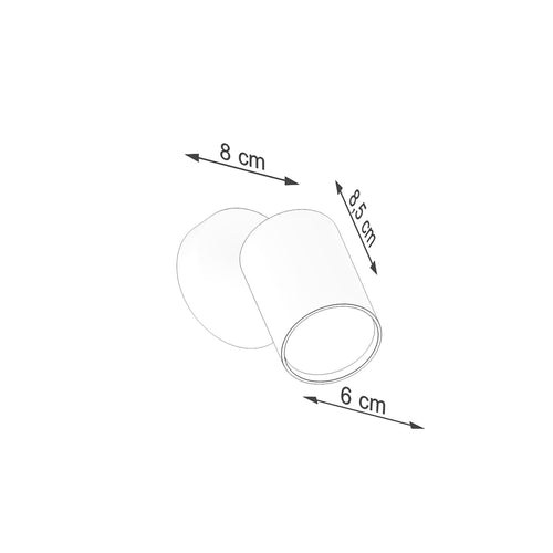 Sollux Lighting Wandlamp LEMMI 1 wit - 8x8x18,5cm