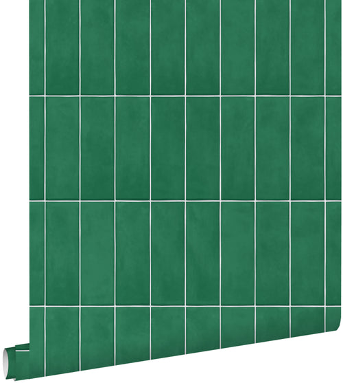 ESTAhome behang tegelmotief donkergroen - 50 x 900 cm - 131534 - vtwonen shop