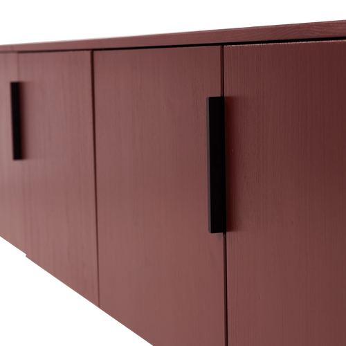 WOOOD tv meubel 200 cm Gunnar - Grenen - Bordeauxrood - 56x200x44