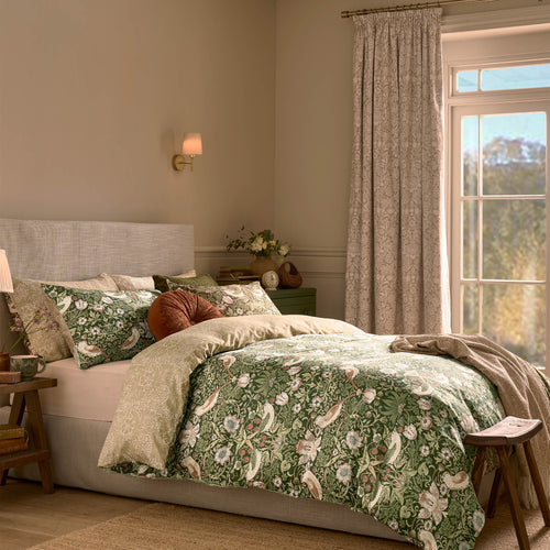 William Morris at Home Dekbedovertrek lits-jumeaux Strawberry Thief Nettle 230 x 220cm