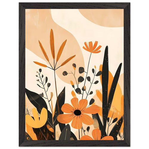 Artfulprints Poster met Lijst Boho – Bright garden   - 30x40 cm - Oranje