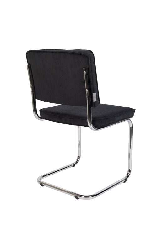 Zuiver Ridge Rib Eetkamerstoelen Zwart - Set van 2 - vtwonen shop