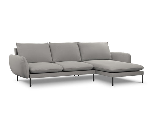 Cosmopolitan Design rechter hoekbank Vienna 5-zits, boucle, grijs - 170x255x95cm