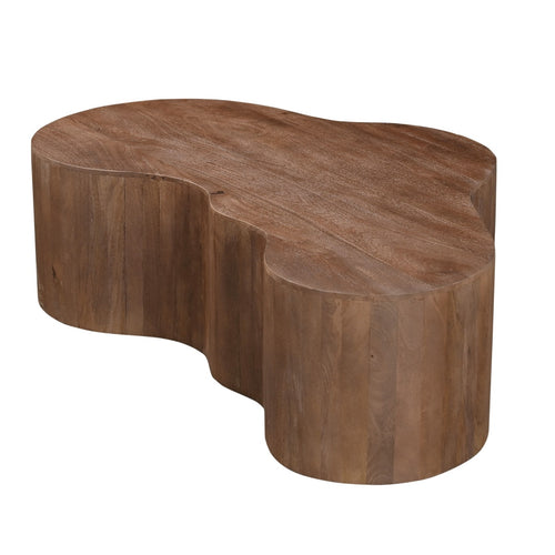 Giga Meubel Salontafel Moos - Organisch - Donkerbruin - 129cm - vtwonen shop