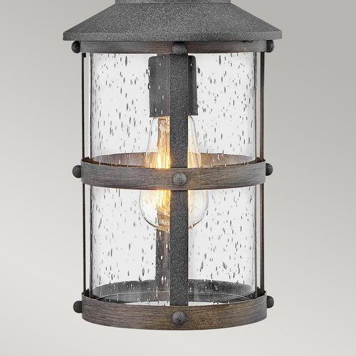 Elstead Hinkley Lakehouse Hanglamp voor buiten, verouderd zink met drijfhoutgrijs, IP44