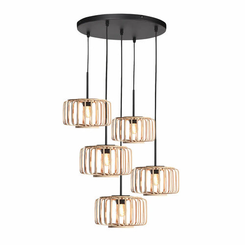 Steinhauer hanglamp HaloSwap - 5 lichts - 40  x  335   cm - beige