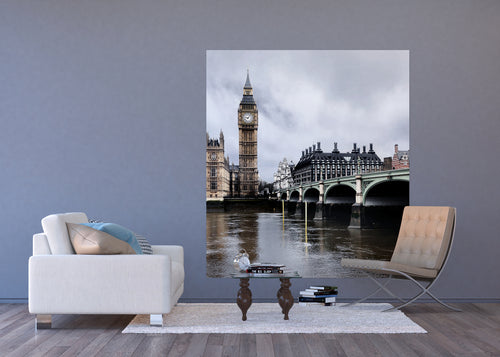 Sanders & Sanders fotobehang Londen beige, grijs en groen - 180 x 202 cm - 600633