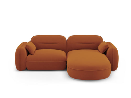 Cosmopolitan Design Modulaire hoekbank rechts Sydney 3-zits, flueel, terracotta - 165x230x70cm