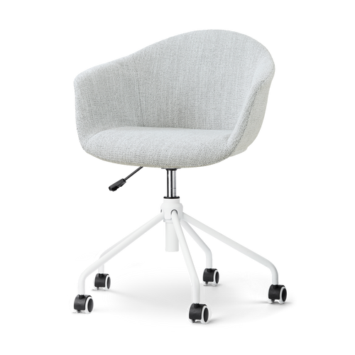 Nolon Nout-Otis bureaustoel grijs melange - wit onderstel - vtwonen shop