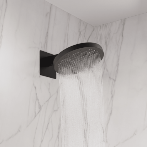 LOMAZOO inbouwdoucheset Caesar - met thermostaatkraan & ronde handdouche - mat zwart - 30 cm