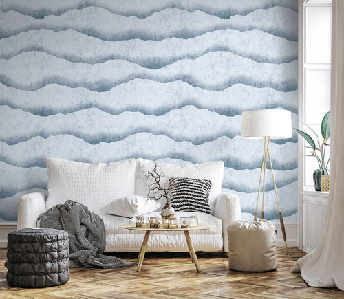 Sanders & Sanders fotobehang gelaagd marmer steen blauw - 212 x 280 cm - 640863