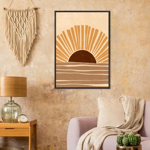 Artfulprints Poster Boho – Rising sun   - 50x70 cm - Oranje