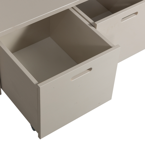 WOOOD kistbank met lades Silke - Grenen - Dust/Grijs - 36x120x50 - vtwonen shop