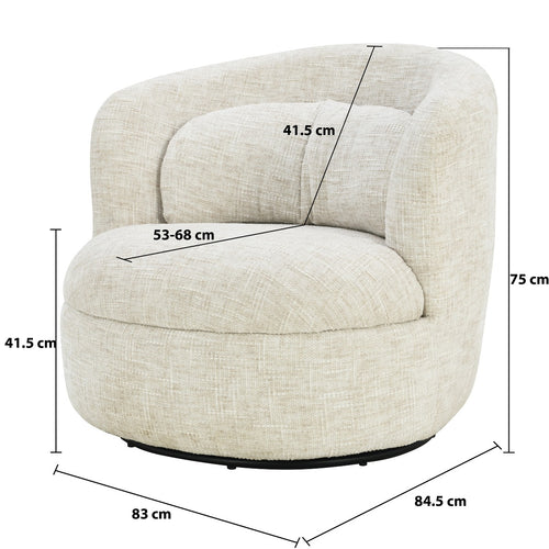 Livingfurn fauteuil Britt - beige - 85x84x76 - vtwonen shop