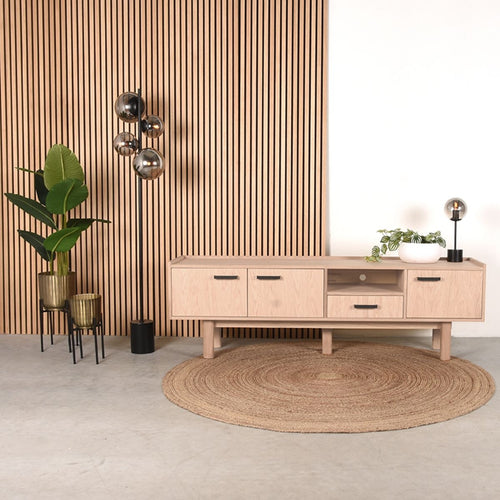 LABEL51 Tv-meubel Cali - Naturel Eikenhout - 190x45x60cm - vtwonen shop