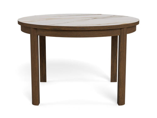Rebellenclub  Leda Eetkamertafel - ø120 cm - Marmerlook / Gerookt Eiken