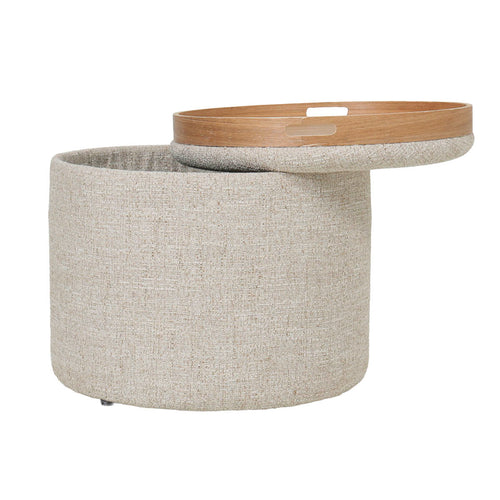 DÉJA Living Salontafel Zara - Rond Beige/Naturel - Incl. Opbergruimte - Ø55cm - vtwonen shop
