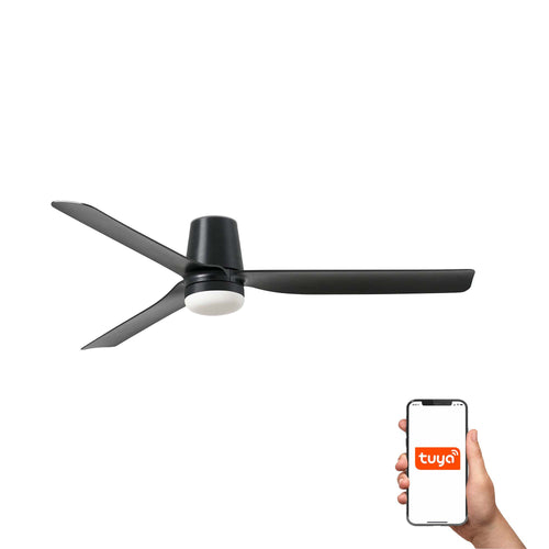 Faro Punt Punt Tub 132cm Smart LED Plafondventilator Mat Zwart CCT