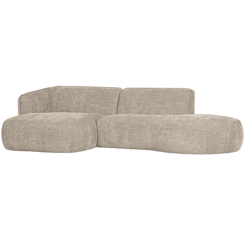 WOOOD chaise longue Polly - Polyester - Zand - 71x258x150/105 - vtwonen shop