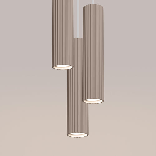 Sollux Lighting Hanglamp KARBON 3P taupe - 19,5x19,5x108cm