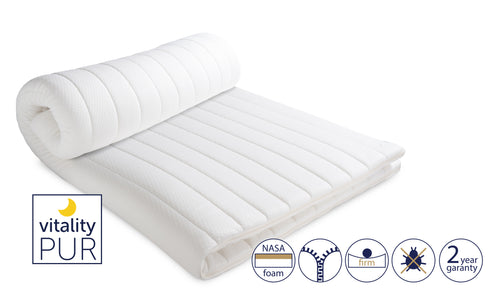 Vitality Pur - SleepFit Memory Foam Topper - Inclusief Hoofdkussen - 90x200cm
