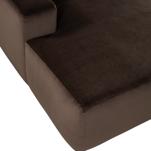 WOOOD chaise longue bank links Mojo Base - Velvet - Bruin - 74x112x162