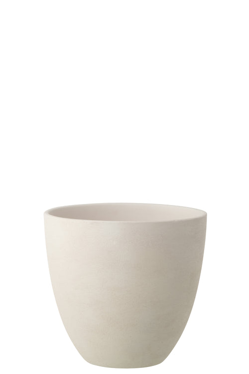 J-Line bloempot Rond - keramiek - wit - large