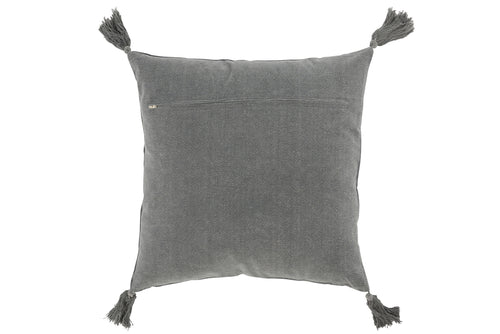 J-Line kussen Kwast - katoen - grijs - vtwonen shop