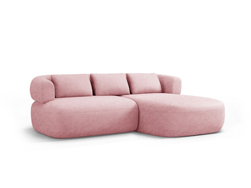 Micadoni rechter hoekbank Jenny 5-zits, chenille roze - 145x200x73cm