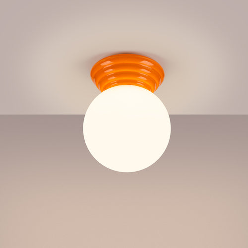 Sollux Lighting Plafondlamp ZORI oranje IP44 - 12x16x12cm