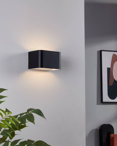 EGLO wandlamp Sania 4 - led - 13 cm - zwart/wit