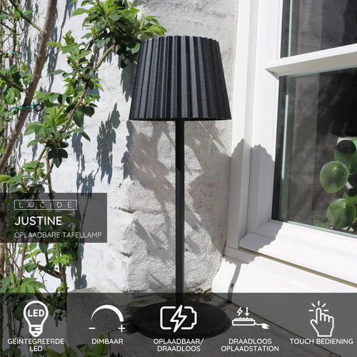 Lucide tafellamp JUSTINE - Geïntegreerde LED - Zwart - vtwonen shop