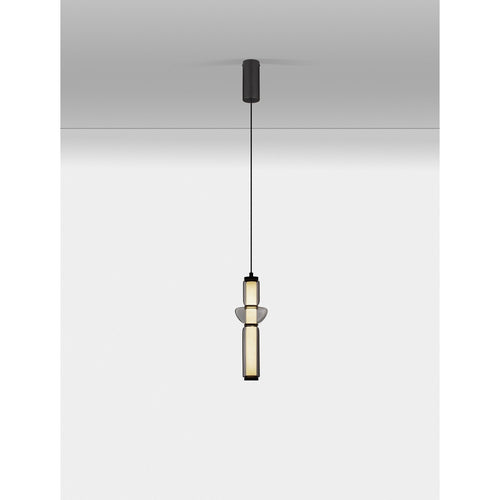 Nova Luce ULON Slanke hanglamp voor aan het plafond, rookgrijs, matzwart, Triac dimbare LED 13W 715lm 3000K