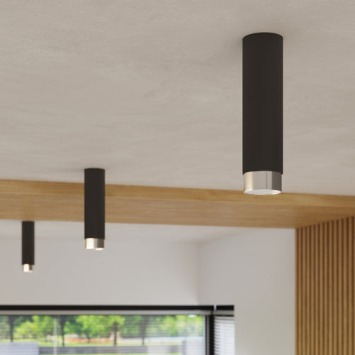 Sollux Lighting Plafondlamp NERO 12,5 zwart/chroom - 6x6x12,5cm