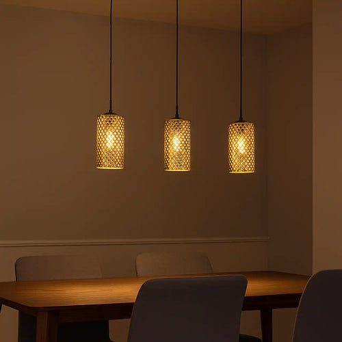 Freelight hanglamp Cestino - 3 lichts - 120  x 150   cm - zwart - goud