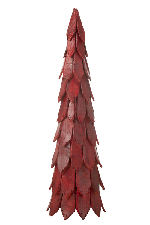 J-Line decoratie Kerstboom Stukken - hout - rood - large - vtwonen shop