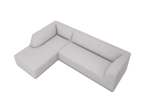 Micadoni linker hoekbank Ruby 4-zits, structurele stof, lichtgrijs - 180x273x69cm