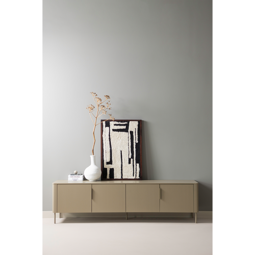 WOOOD wanddeco Anka - Katoen stof - Zwart/Wit - 90x60x10 - vtwonen shop