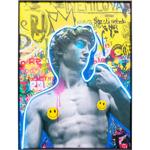 Kare Design Schilderij LED David graffiti 60x80cm