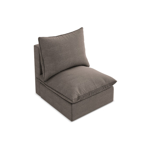 LaMiaSofa Bankmodule midden Ravenna - bouclé - chocolade - 75x90x77