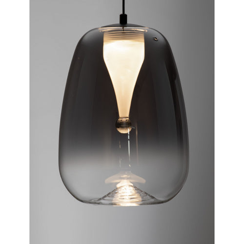 Nova Luce OBLO Slanke hanglamp voor aan het plafond, rookgrijs, matzwart, LED 3W 120lm 3000K