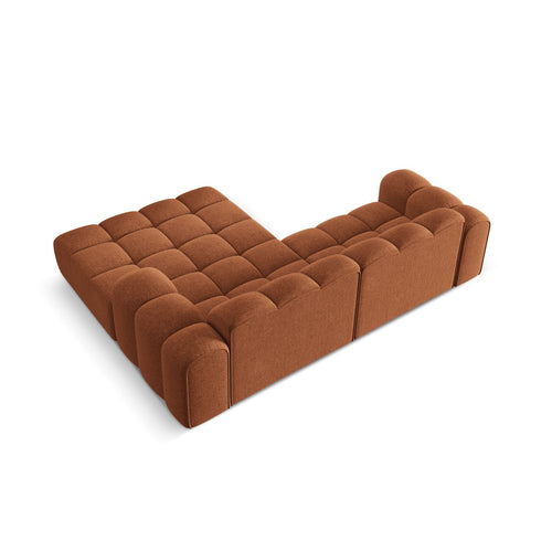 Cosmopolitan Design - Rechter hoekbank Treno 3-zits, chenille baksteen - 184x240x70cm