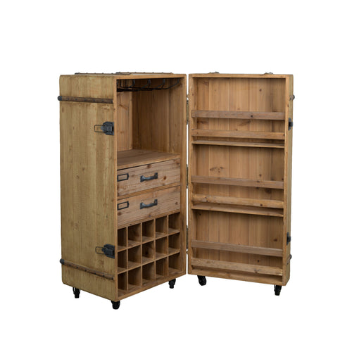 Dutchbone Lico Wijnkast/ Drankkast Hout - Bruin