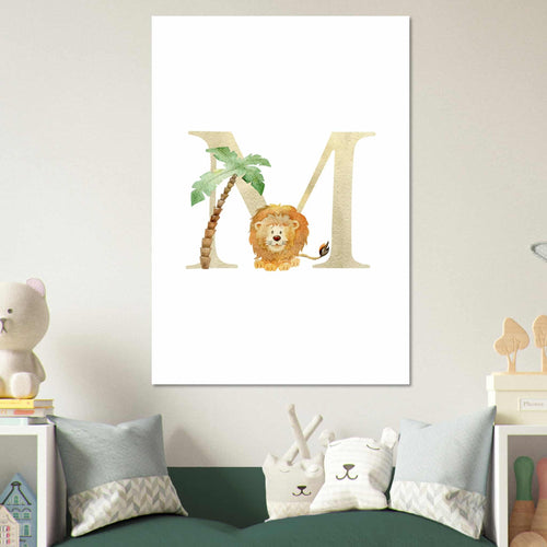 Artfulprints Poster Letter M kindernaam   - 50x70 cm - Meerkleurig