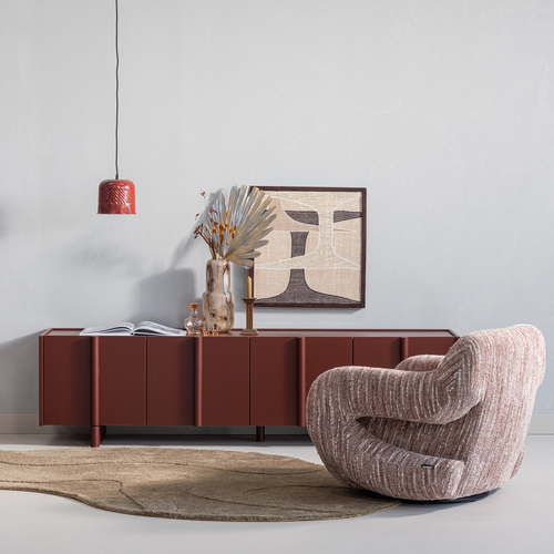 WOOOD fauteuil Folke - Chenille - Oudroze Melange - 70x88x88